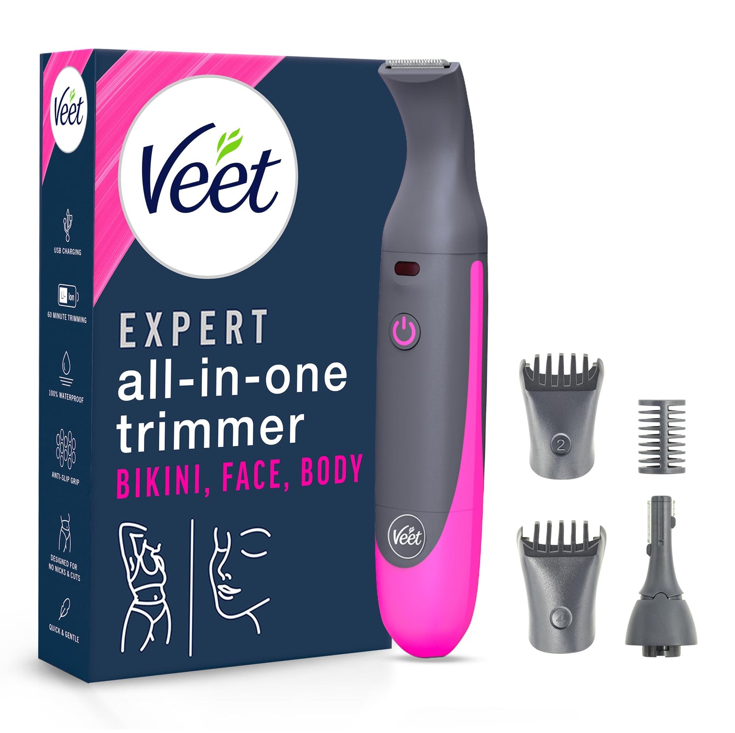 Veet Expert intīmais trimmeris sejai, uzacīm un intīmajai zonai