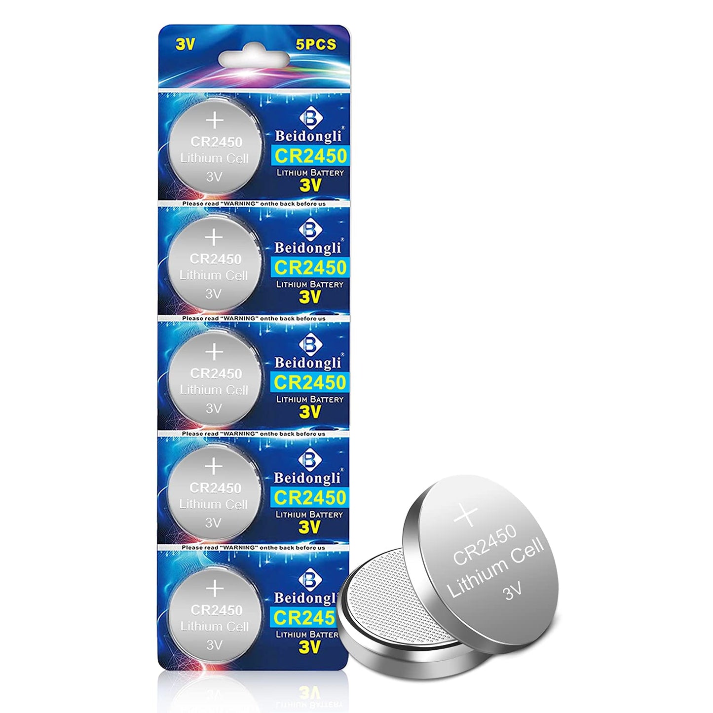 CR2450 3V litija pogas baterijas, 5 gab., 650mAh, 5 gadu uzglabāšanas garantija
