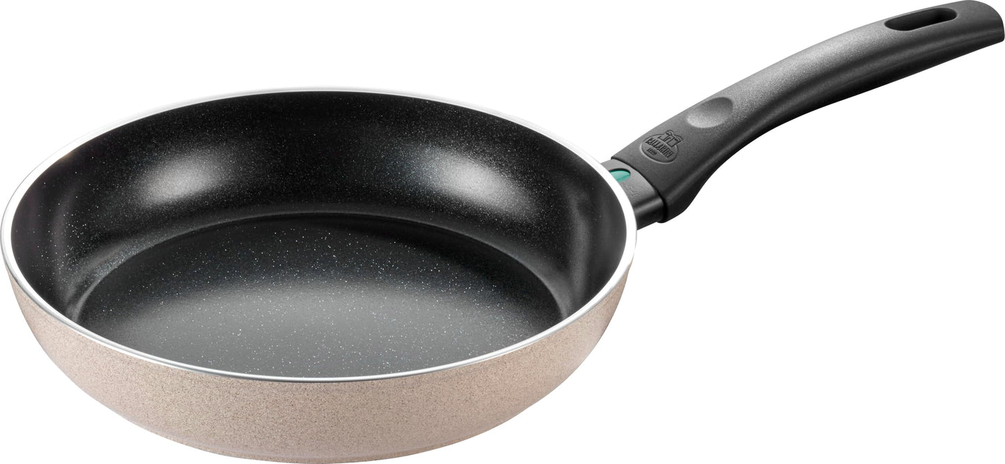 BALLARINI Ledro cepamā panna - 24 cm, alumīnijs, indukcijai, keramikas nelīpošs, Thermopoint, ražots Itālijā, bēša