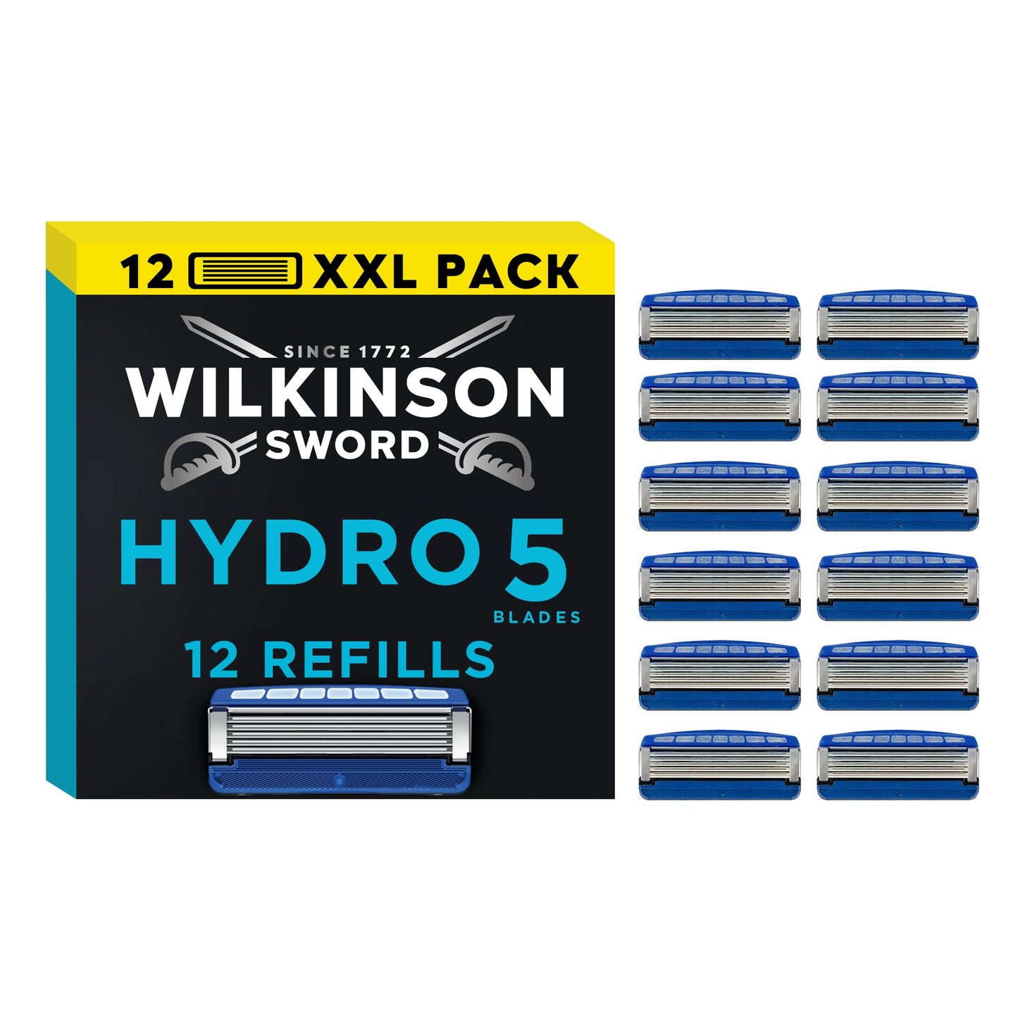 Skūšanās asmeņi vīriešiem Wilkinson Sword Hydro 5 Skin Protect Regular, 10 + 2, 12 gab.