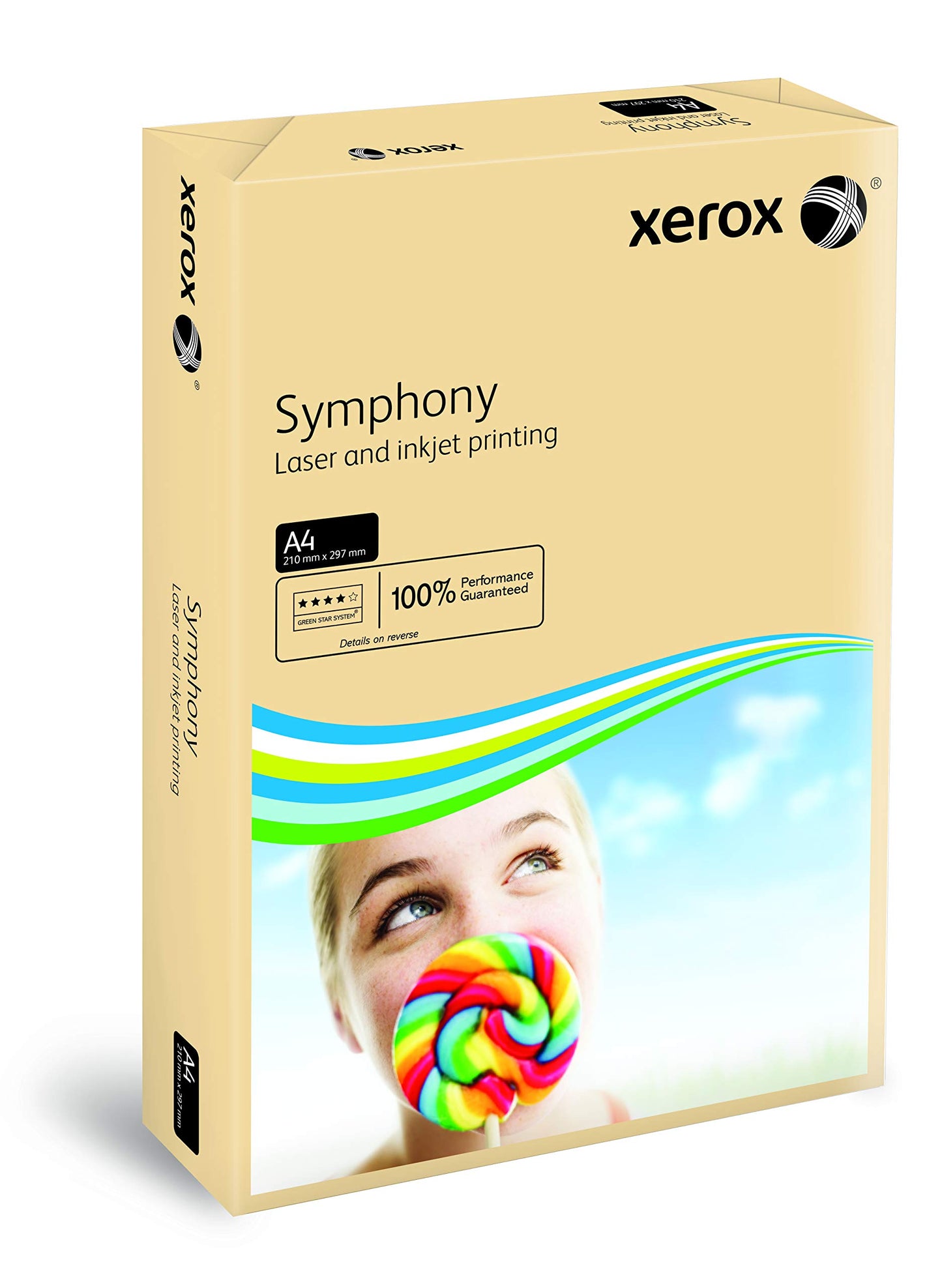 Xerox 003R93962 - Symphony pastel-colored A4 copier paper, 80 g/m², 500 sheets, salmon color.