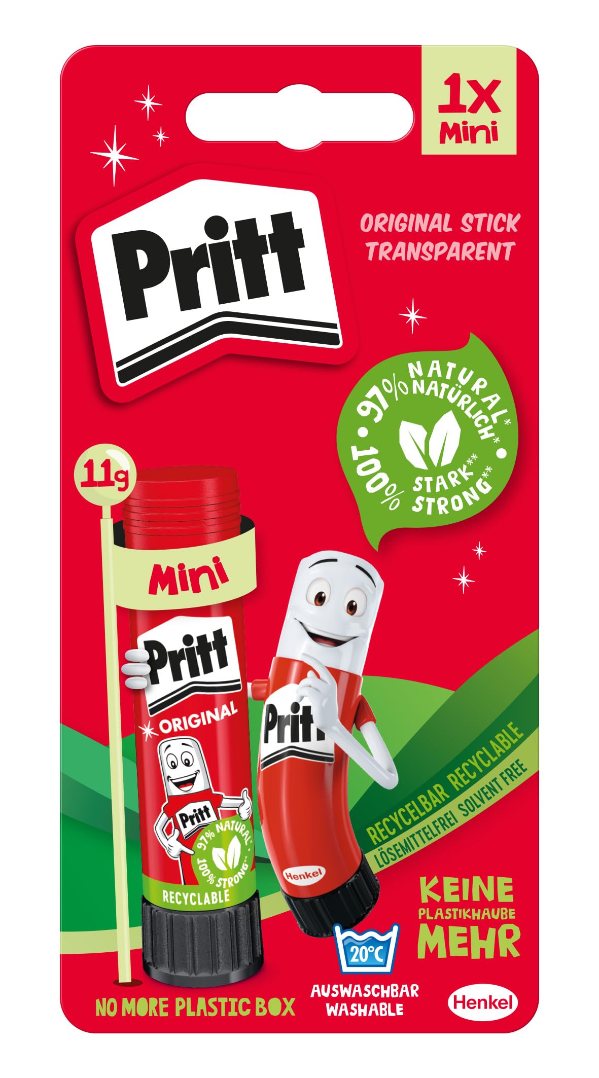 Klebestift Pritt PG11B - droša un bērniem draudzīga līme mākslai un rokdarbiem - stipra līme skolai un birojam, 1x11g
