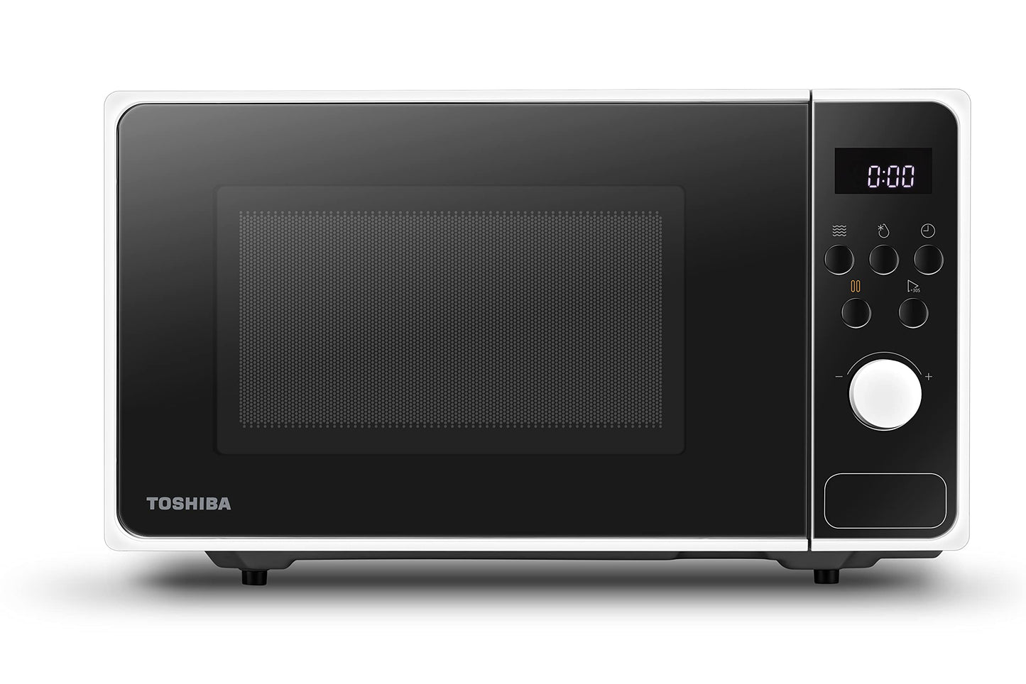 Toshiba Brīvi stāvoša, MM2-AM23PF(WH) mikroviļņu krāsns ar 8 automātiskajām programmām ātrai ēdienu pagatavošanai un vieglai atkausēšanai, 23 L, 800 W, balta.
