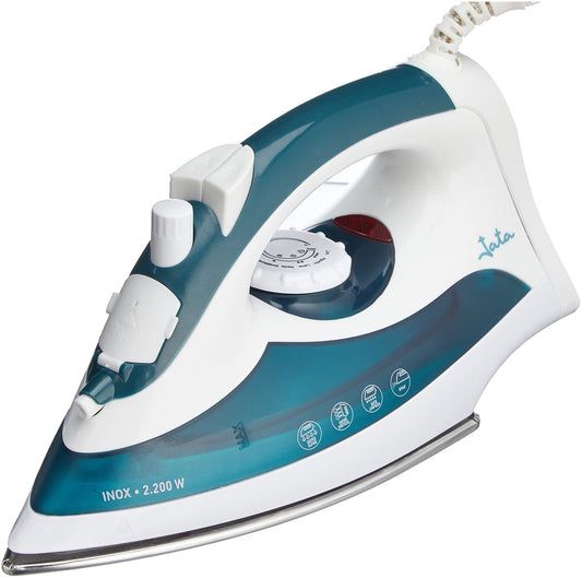 Jata PL120 tvaika gludeklis - nerūsējošā tērauda zole, 2200 W, vertikāla tvaika izplūde, 60 g/min tvaika trieciens, regulējams termostats