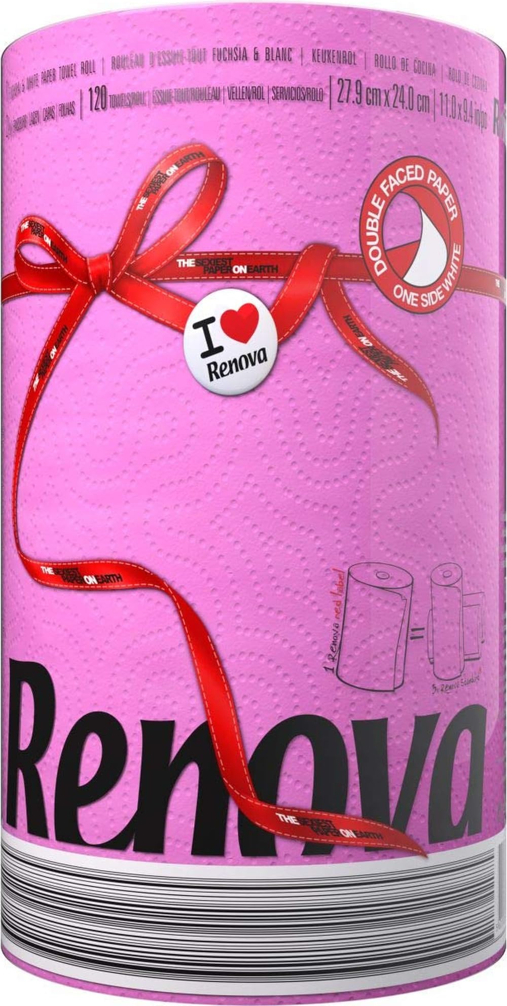 Virtuves papīra dvielis Renova Pink, 1 rullis