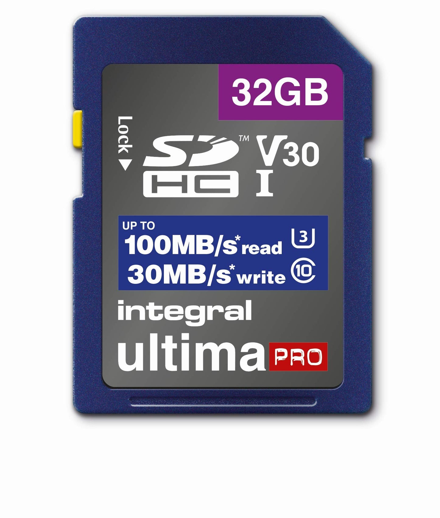 Integral Memory 32 GB SDxC Card - High speed up to 100 MB/s read, 30 MB/s write, Class 10 V30 UHS-I U3