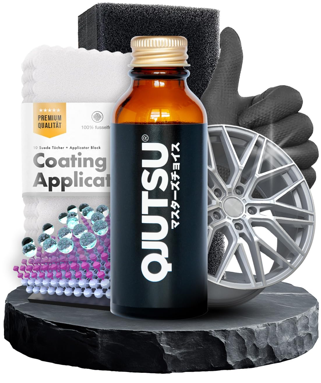 Soft99 Qjutsu Wheel & Light Coat keramikas pārklājuma komplekts, 50ml, 18 daļas