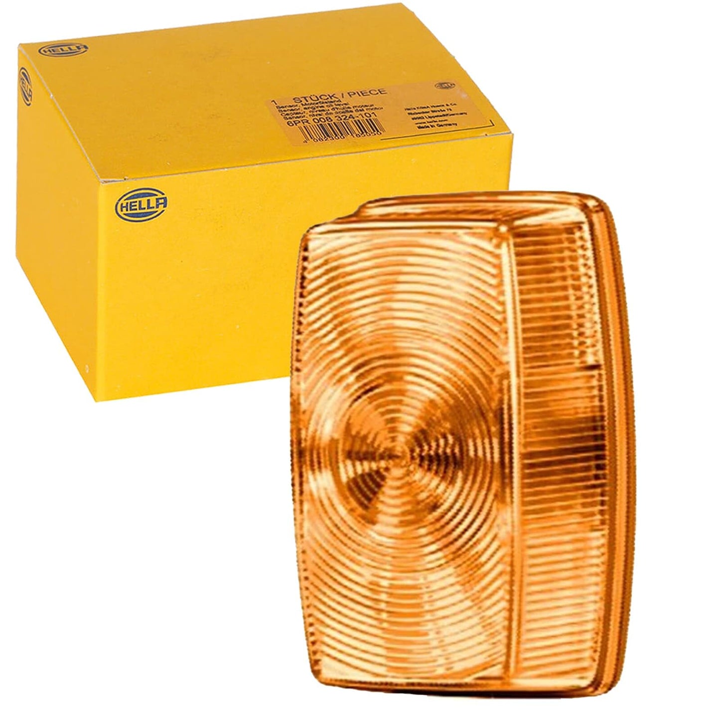 HELLA 2BA 002 324-001 Signālu lampa - Halogēna - 24/12V - Uzstādīšana/skrūvēšana - Gaismas diska krāsa: dzeltena - Spraudnis: Europlakans spraudnis - labajā/priekšā/kreisajā pusē - Daudzums: 1