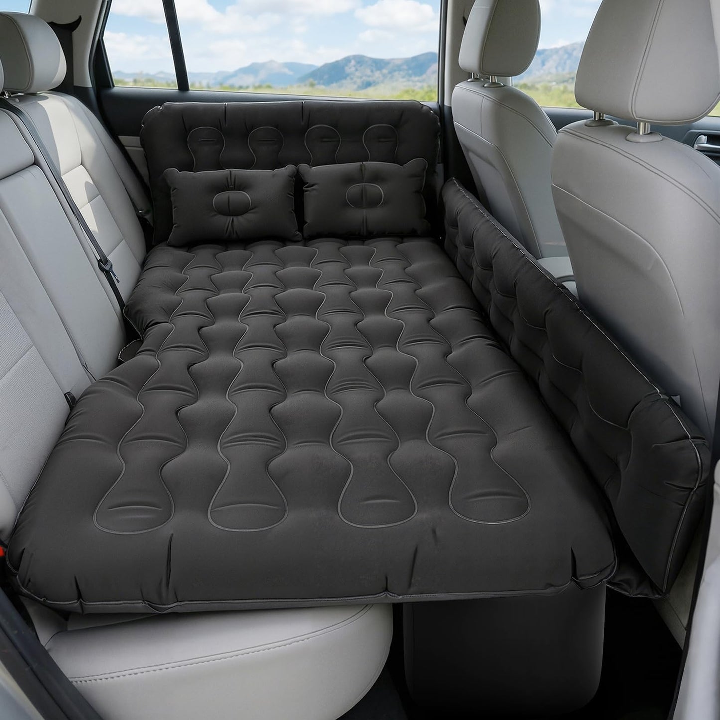 Auto gaisa matracis MINENICE, 175x105CM SUV, ar pumpi, 2 spilveniem un 2 spraugu aizpildītājiem, pārnēsājama dubultā biezuma automašīnas gulta ceļojumiem un kempingam