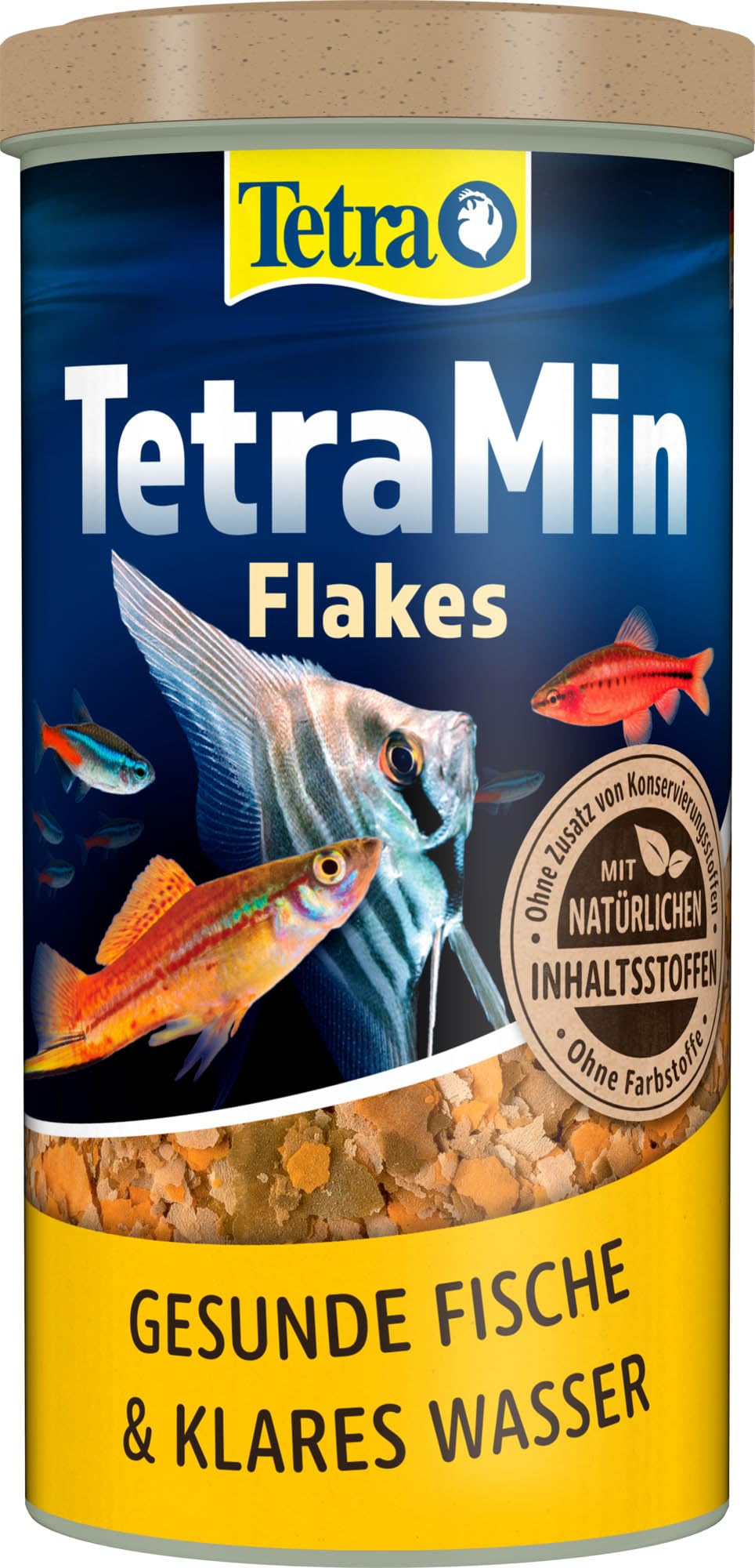Barība dekoratīvajām zivīm TetraMin Flakes, pārslu barība visām dekoratīvajām zivīm, 1 L kārba