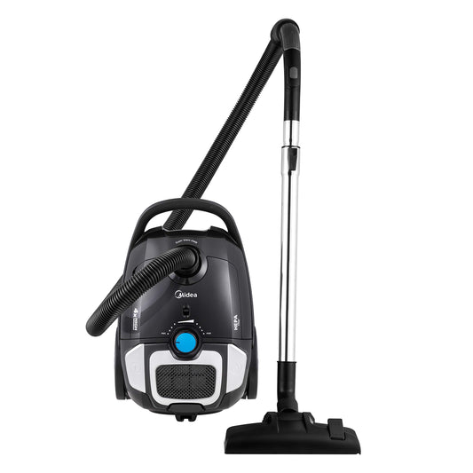 Midea grīdas putekļsūcējs MSB 5.700bs - 700W, 69dB, 3L maisiņš, HEPA13 filtrs, matēts melns, piederumi vāciņā