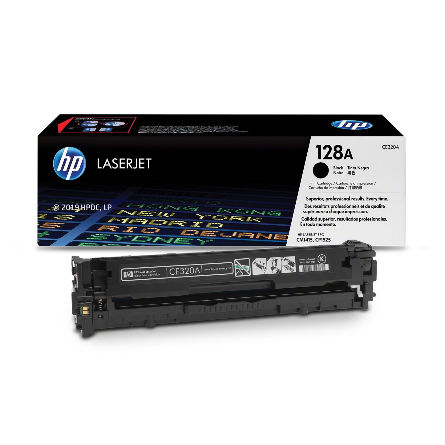 HP 128A Toner - Original black cartridge for Laserjet Pro CP1525 and M1415, delivers high-quality prints and reliable performance.