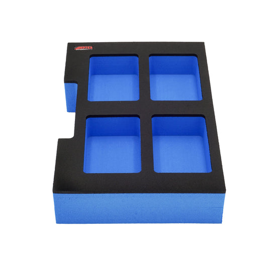 APTEX putu ieliktnis - piemērots 4x Bosch 18V ProCore 4Ah akumulatoriem, L-Boxx 102 G4, 136 G4, LB4, zils-melns