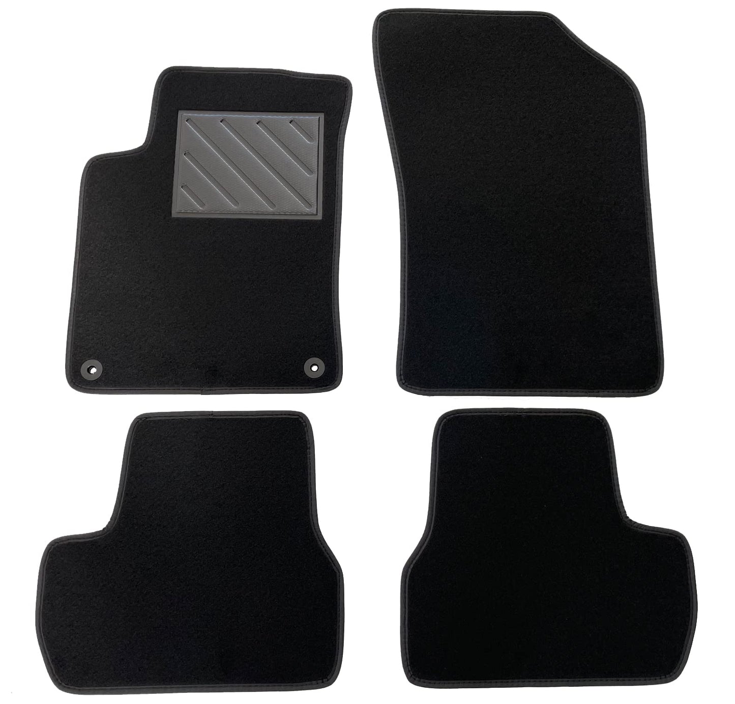 Paklājiņi Citroen C3 II 2. sērijai 2009-2017, precīzi pielāgoti, neslīdoši, papēža aizsargi no pastiprināta gumijas, stiprinājuma pogas