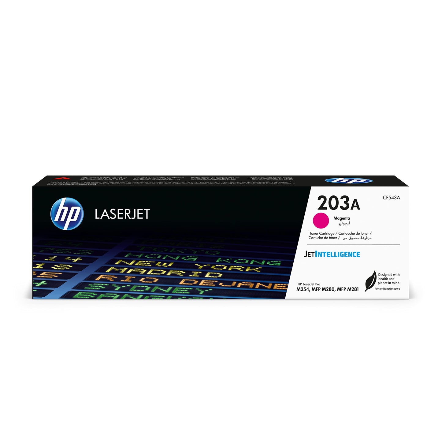 HP 203A Toner - Original magenta cartridge for HP LaserJet Pro M254, high-quality printing, vibrant color output.