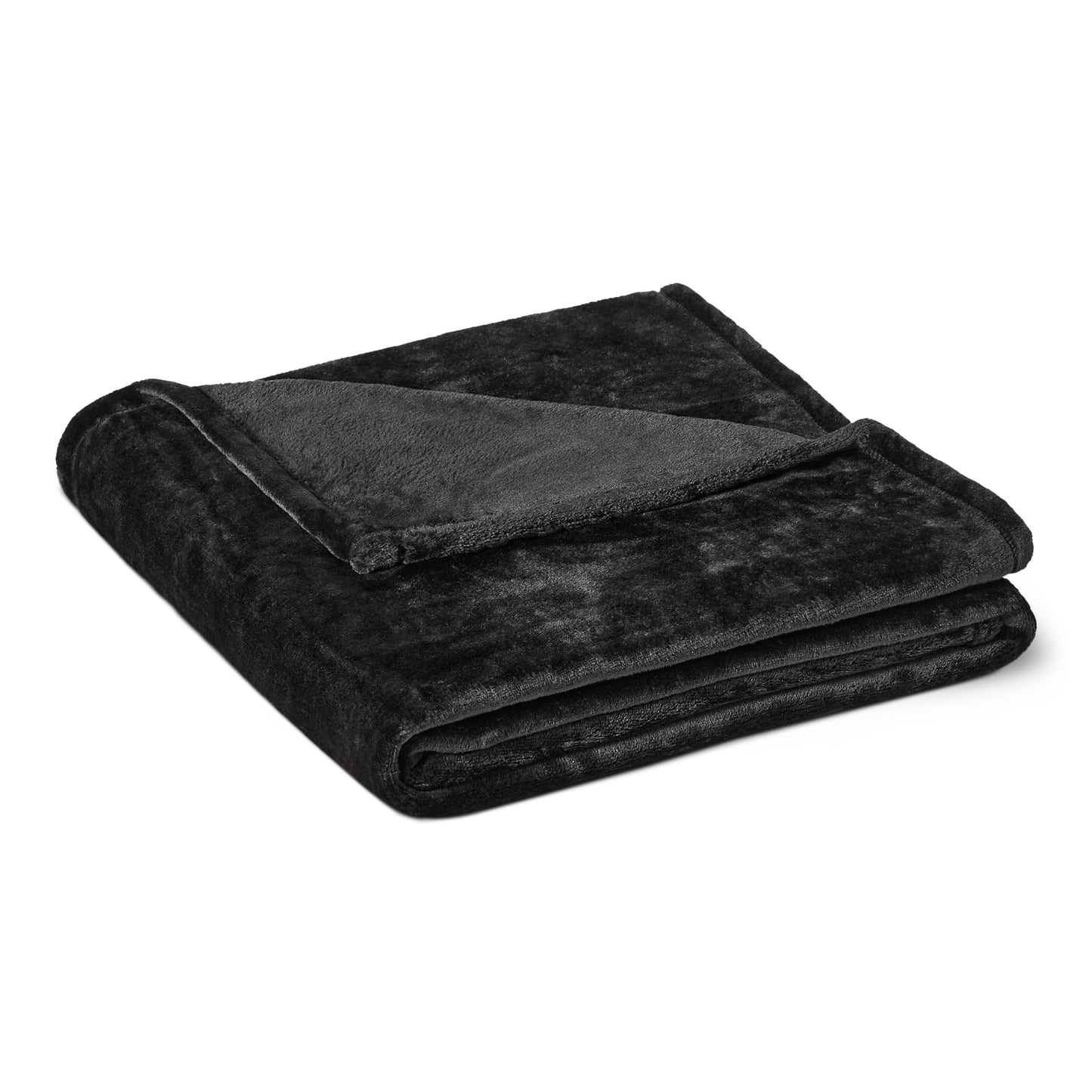 Fleece sega, pūkaina, mājīga dīvāna sega bez apsildes funkcijas, 127 cm x 152 cm, melna