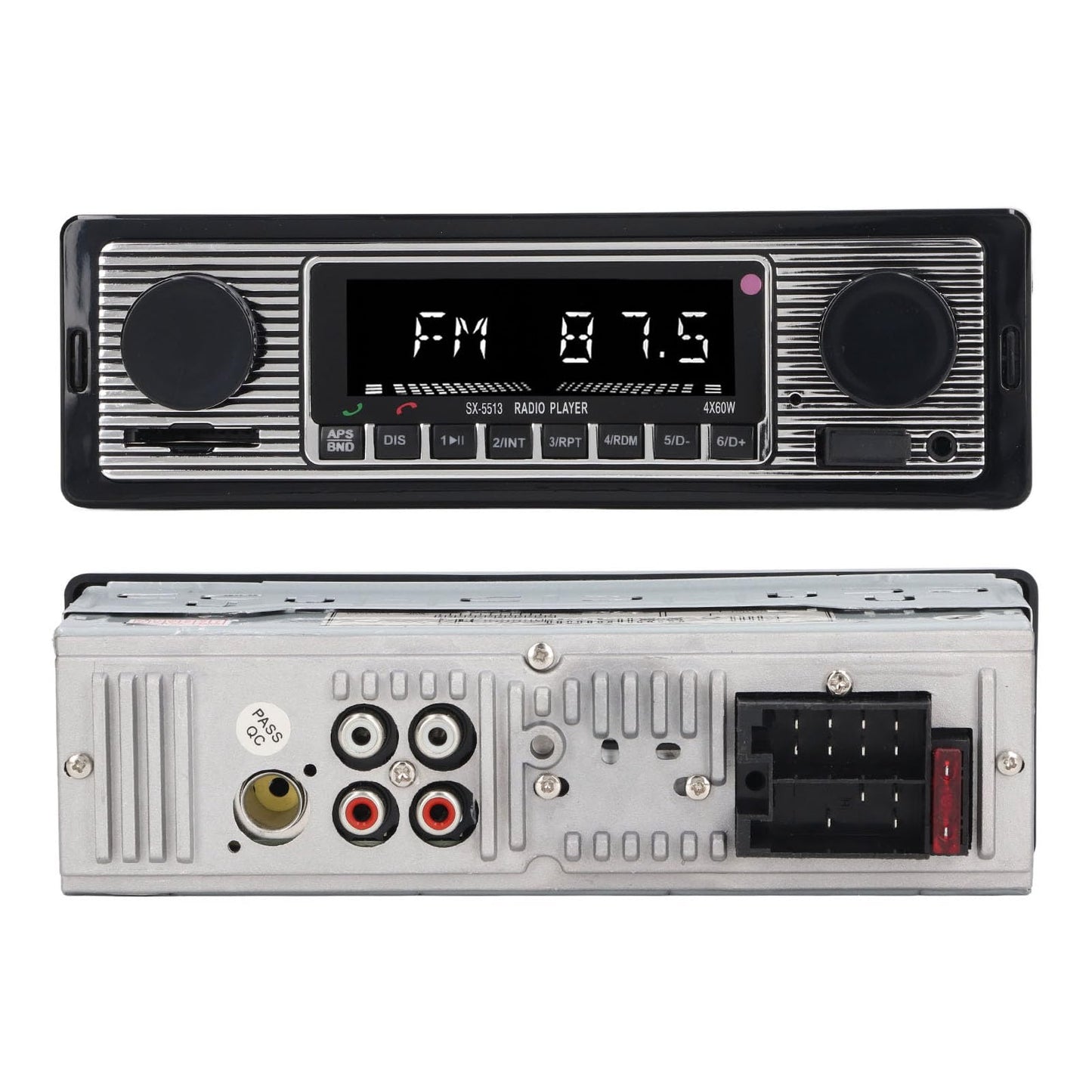 Autoradio, 4 kanālu Bluetooth autoradio ar MP3 atskaņotāju, auto stereo audio, FM, USB, AUX, ar tālvadības pulti, 5513