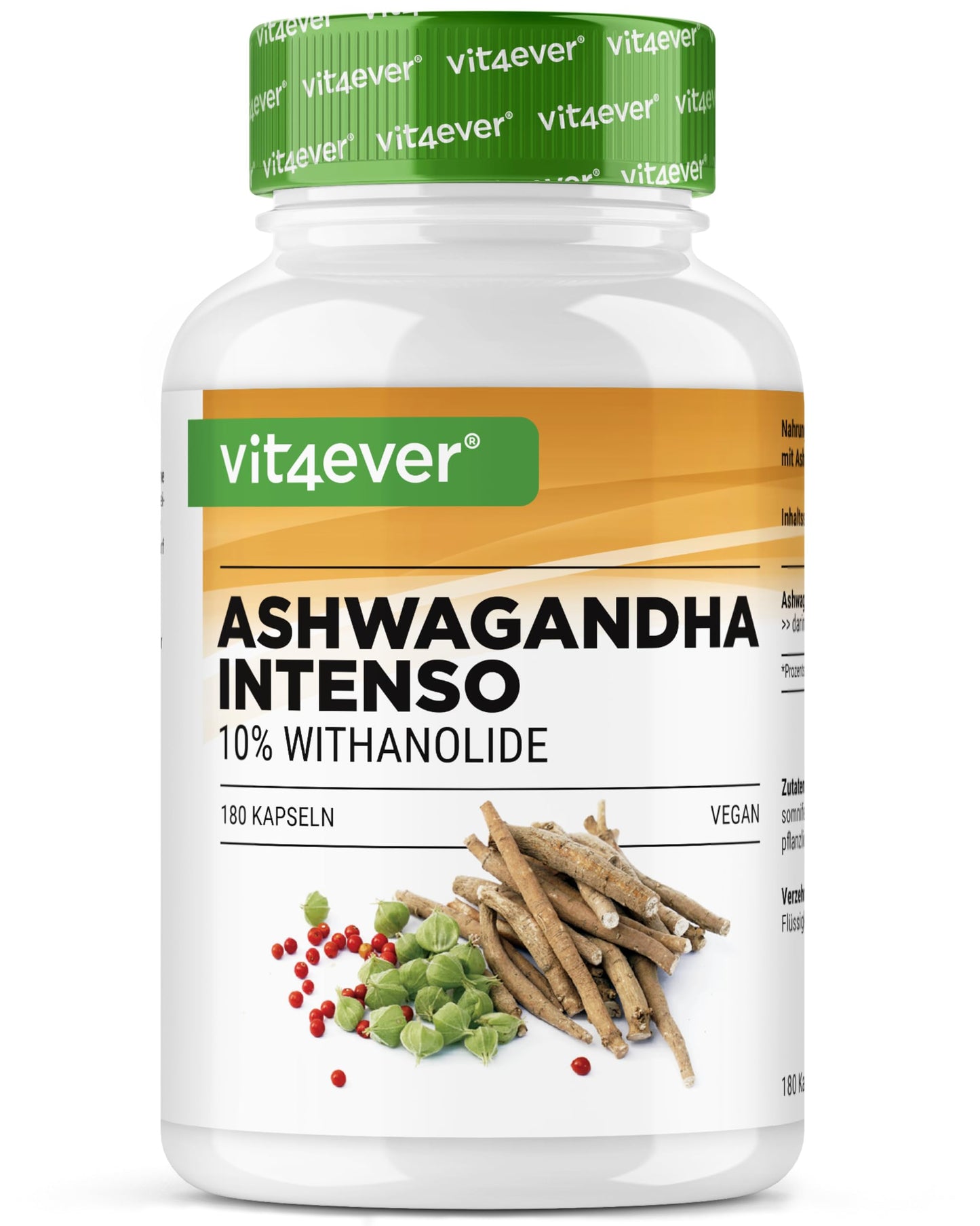 Ašvagandas ekstrakts vit4ever – 180 kapsulas, 750 mg, 10% withanolīdu