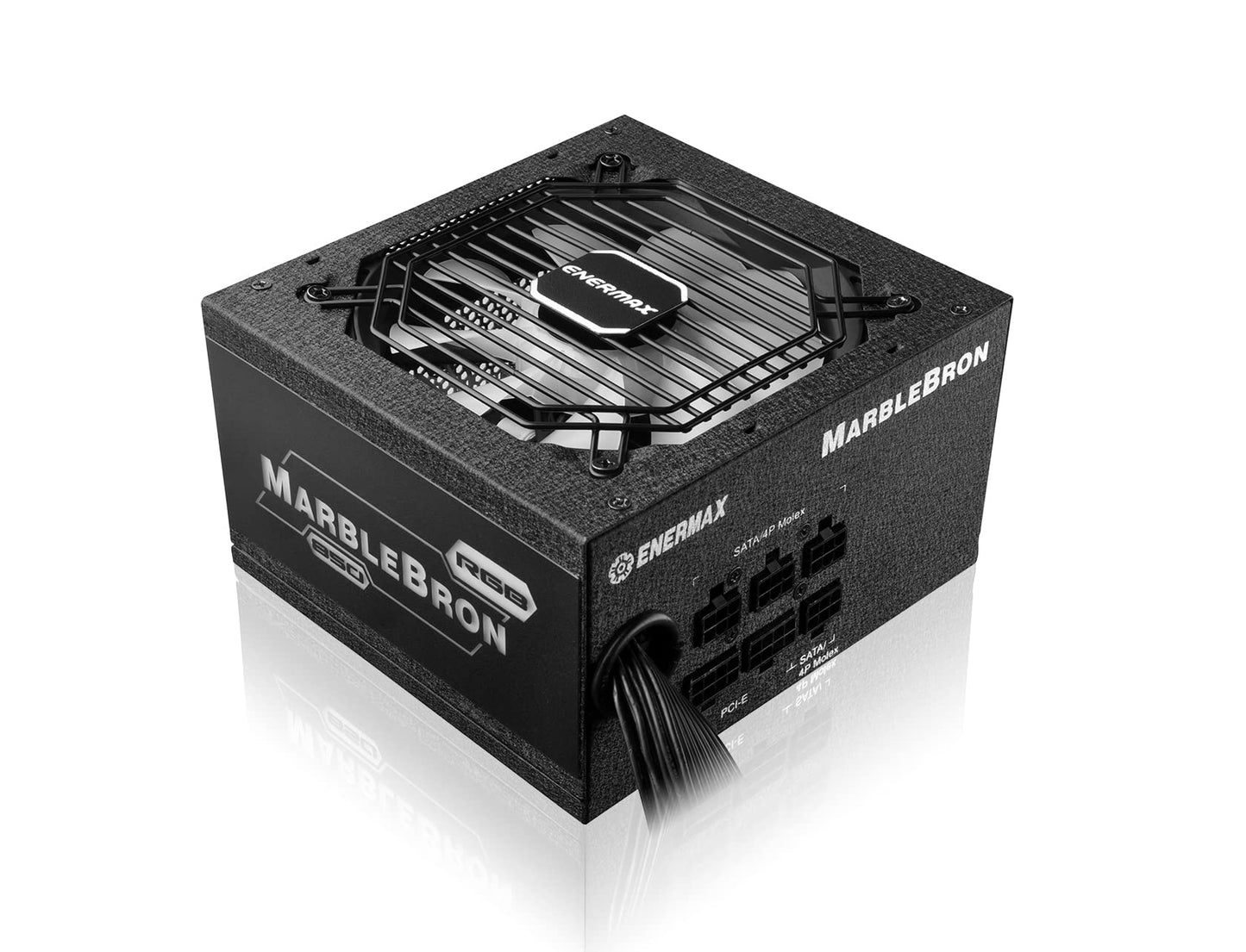 Enermax MARBLEBRON 850W ATX ARGB Power Supply - 80Plus Bronze, semi-modular, flat cables, black, EMB850EWT-RGB