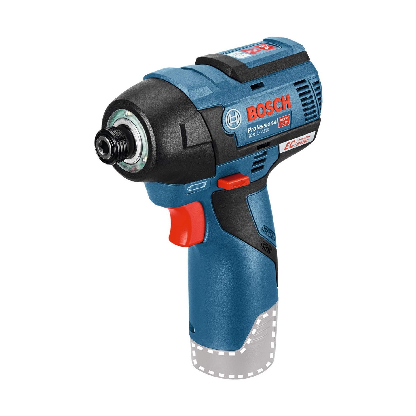 Bosch Professional 12V akumulatora trieciena skrūvgriezis GDR 12V-110 - kompakts, jaudīgs, bez akumulatora/lādētāja.
