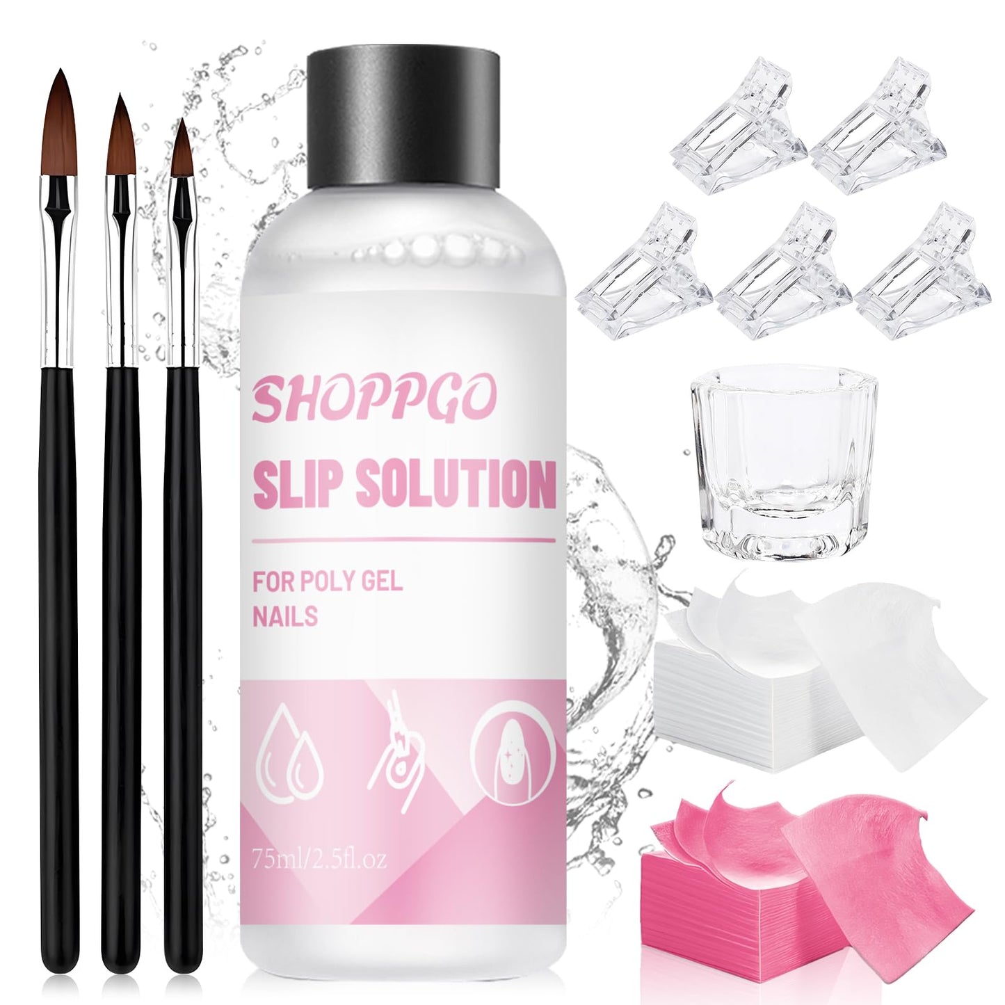 Polygel nagu formēšanas šķīdums SHOPPGO Slip Solution, Poly Gel Slip Solution Nail Kit