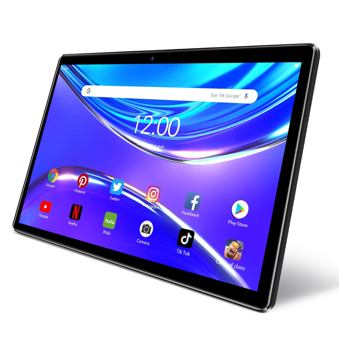 15. PRITOM 10 collu planšetdators - Android 10 planšetdatori ar 4GB(+2GB paplašināšana) RAM, 64GB ROM, 512GB paplašināšana, Quad-Core, HD IPS ekrāns, Bluetooth, Wi-Fi planšetdators (melns)