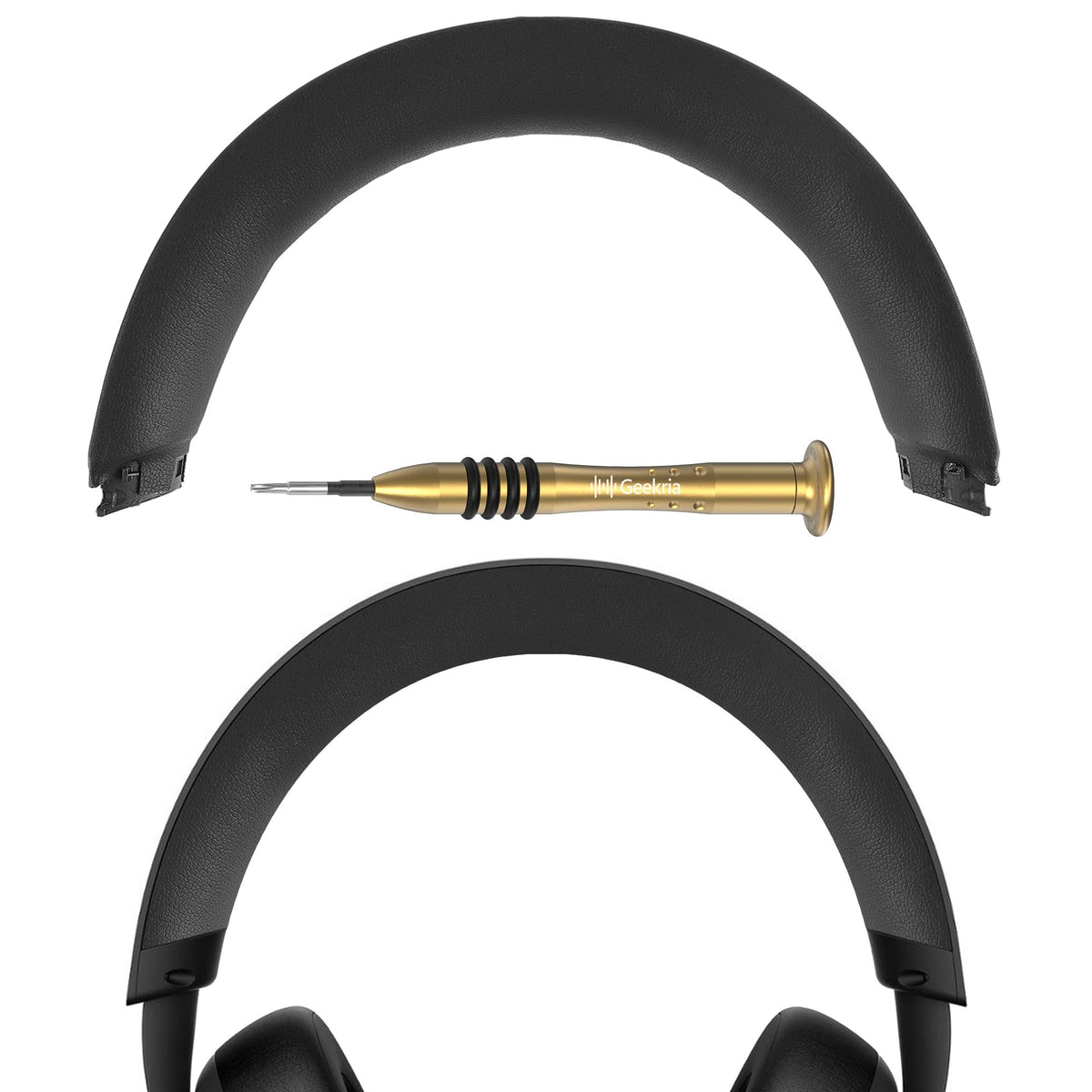Austiņu galvas stīpas polsteris Geekria Protein-Leder kompatibel mit Microsoft Xbox Wireless/Wired, Xbox Stereo 20th Anniversary Special Edition, melns