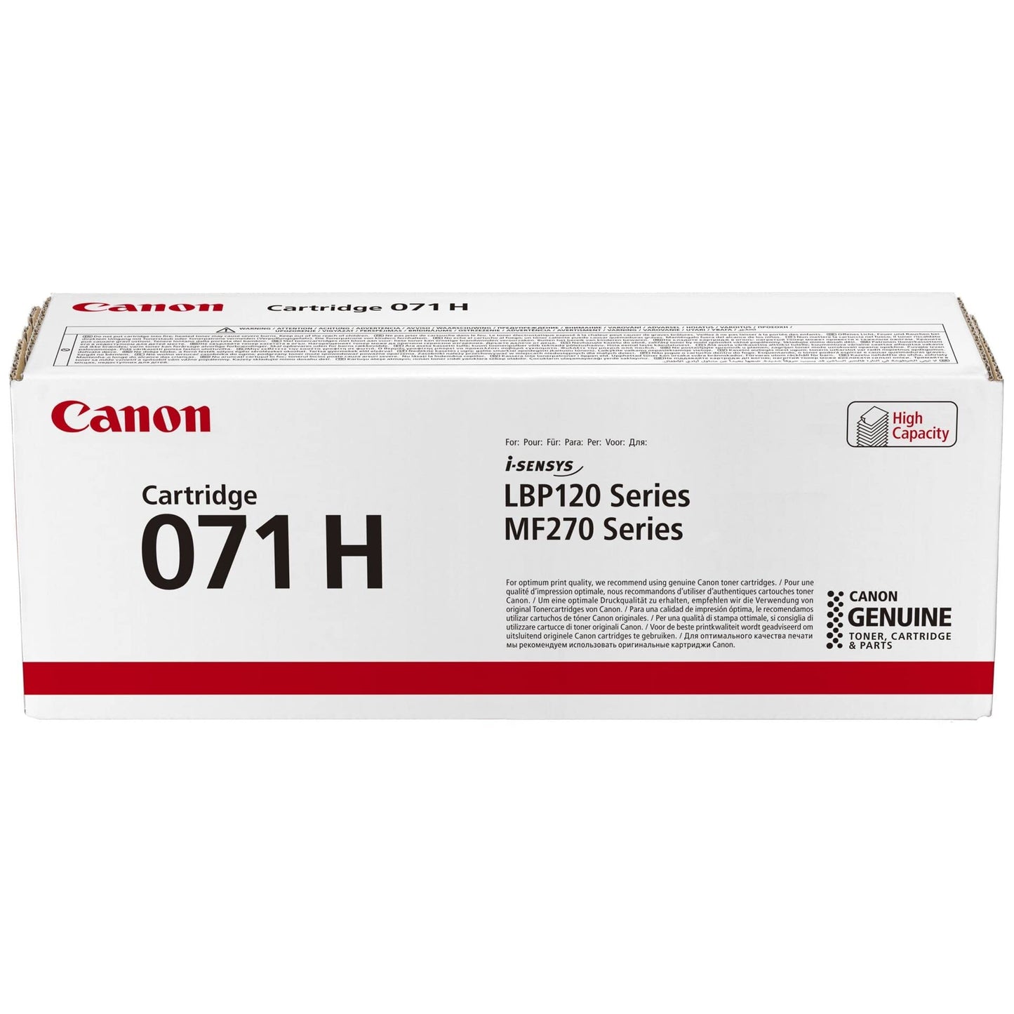 Canon 071 H Toner Cartridge - High capacity, black, original for i-SENSYS LBP122dw, MF272dw printers.