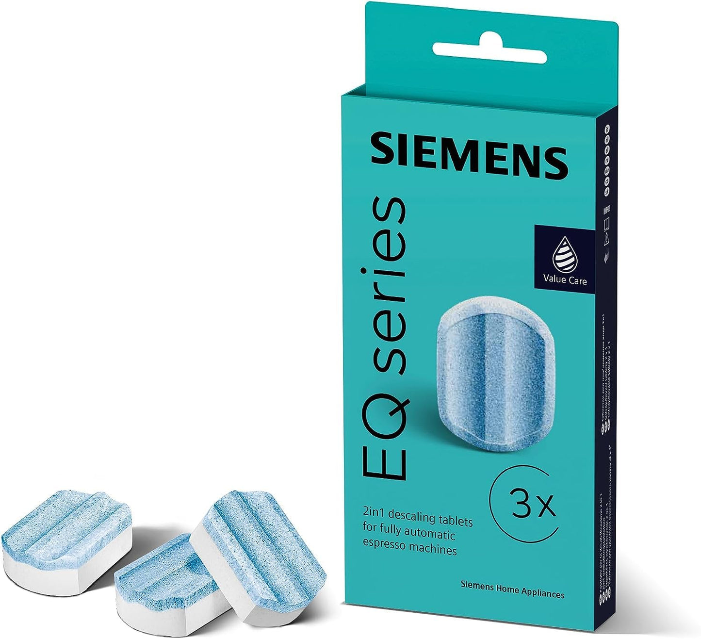 Atkaļķošanas tabletes Siemens TZ80002A, 3 gab., EQ sērijas un iebūvētiem pilnautomātiskajiem kafijas automātiem