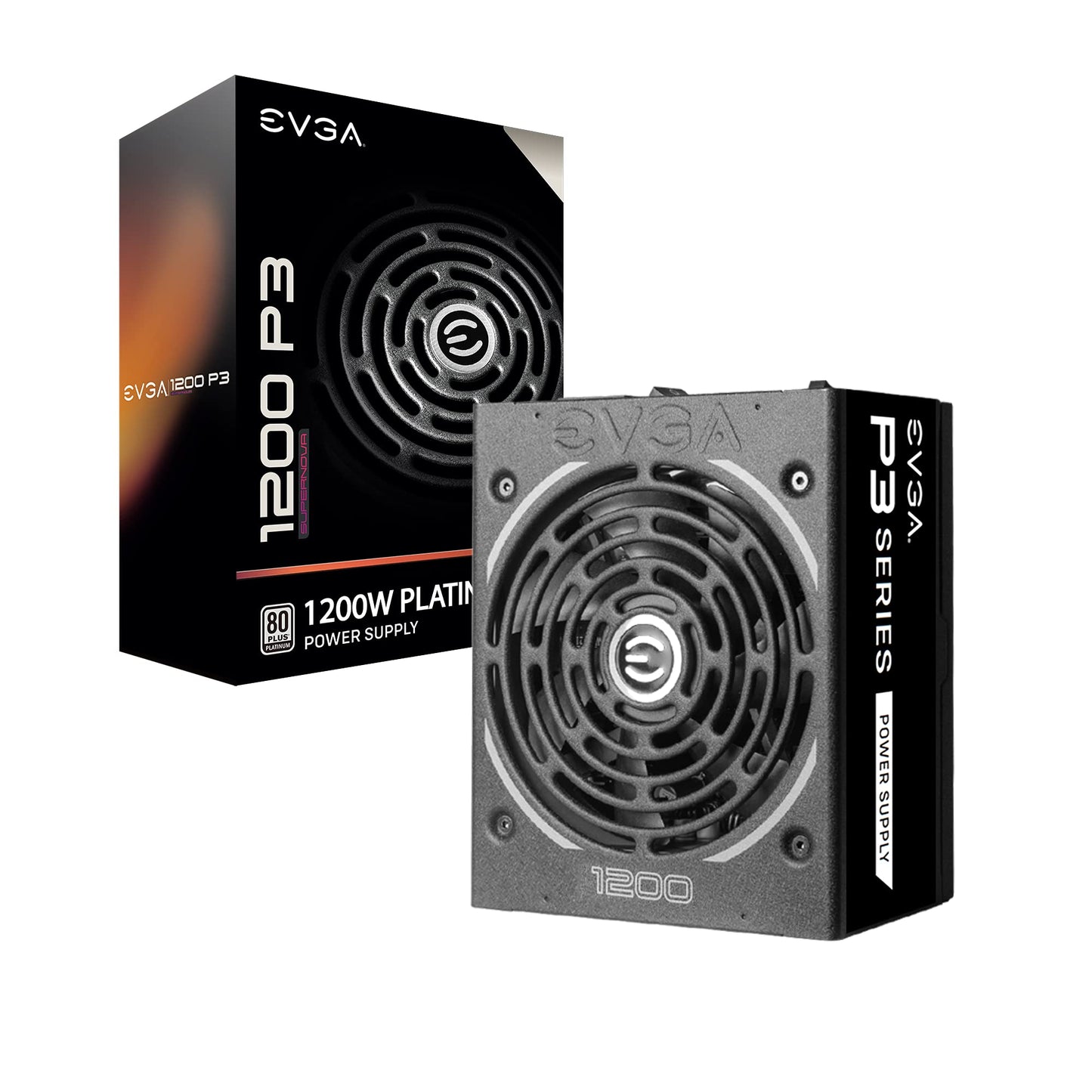EVGA Supernova 1200 P3 - 1200W, 80 Plus Platinum, fully modular, Eco mode, FDB fan, 10-year warranty, compact 180mm size