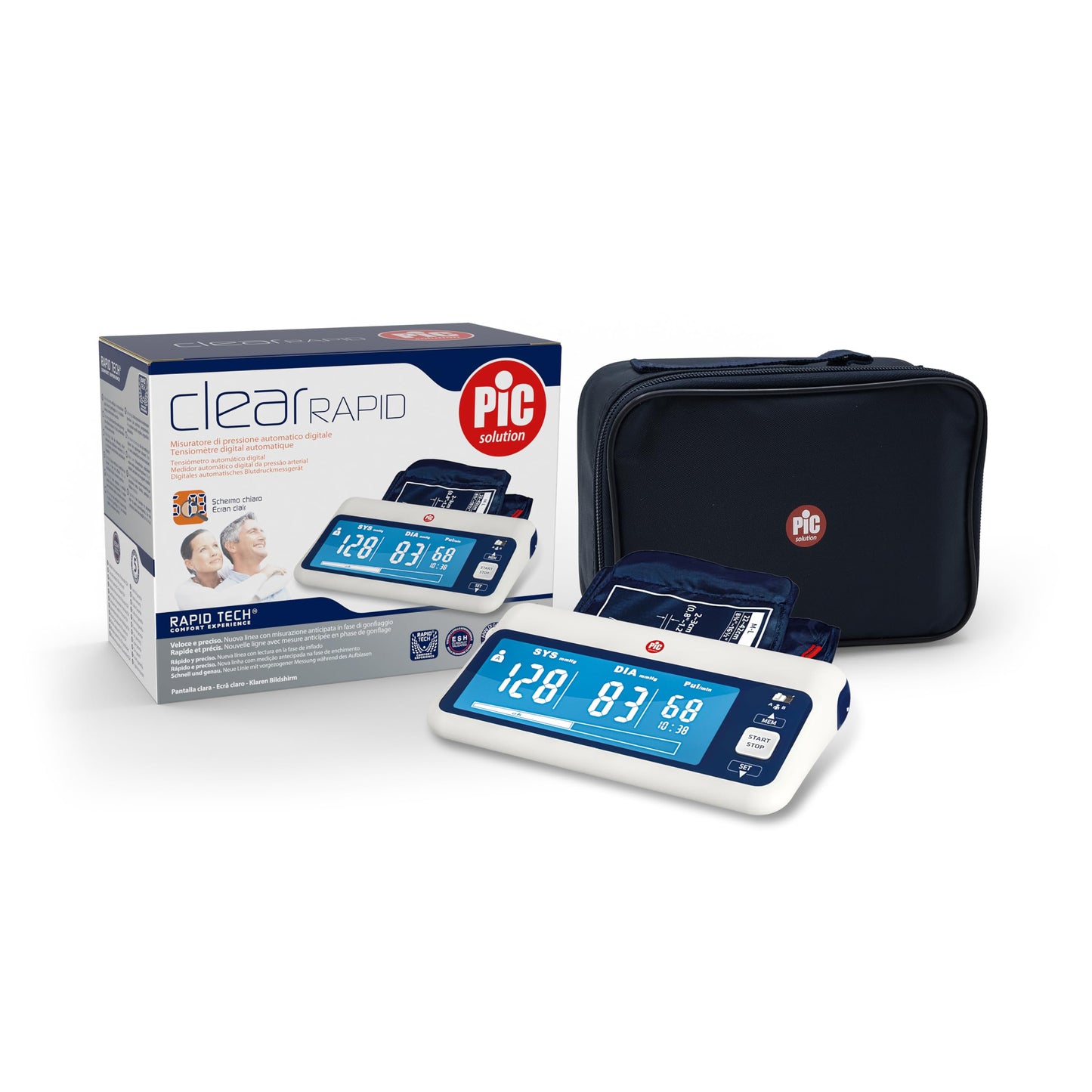 Pic Solution ClearRAPID - Digitālais asinsspiediena mērītājs uz rokas ar LCD ekrānu un automātisku mērīšanu.