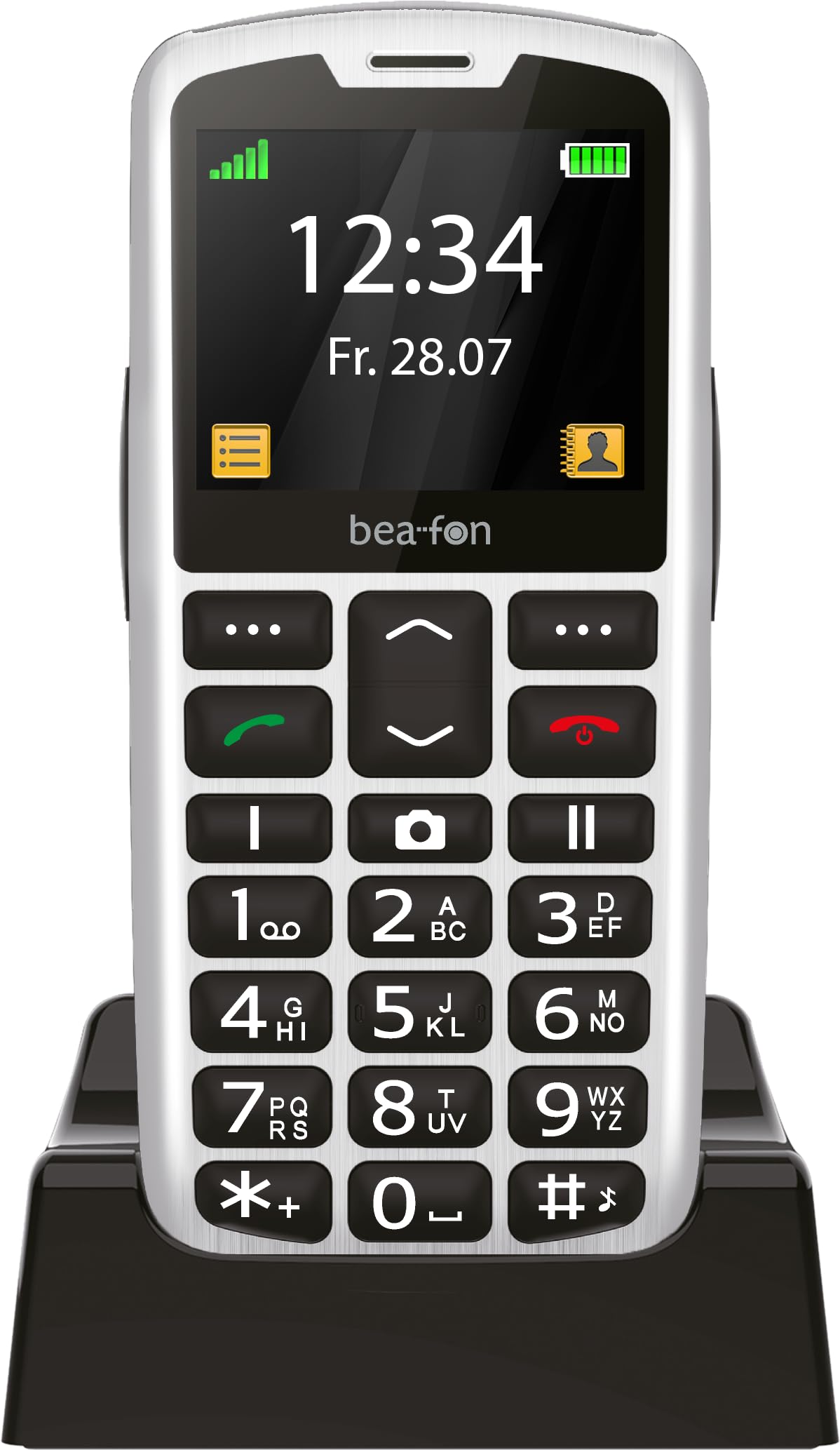 Beafon SL260 - Senior phone with SOS button, hearing aid compatible, 2.2" display, silver color.