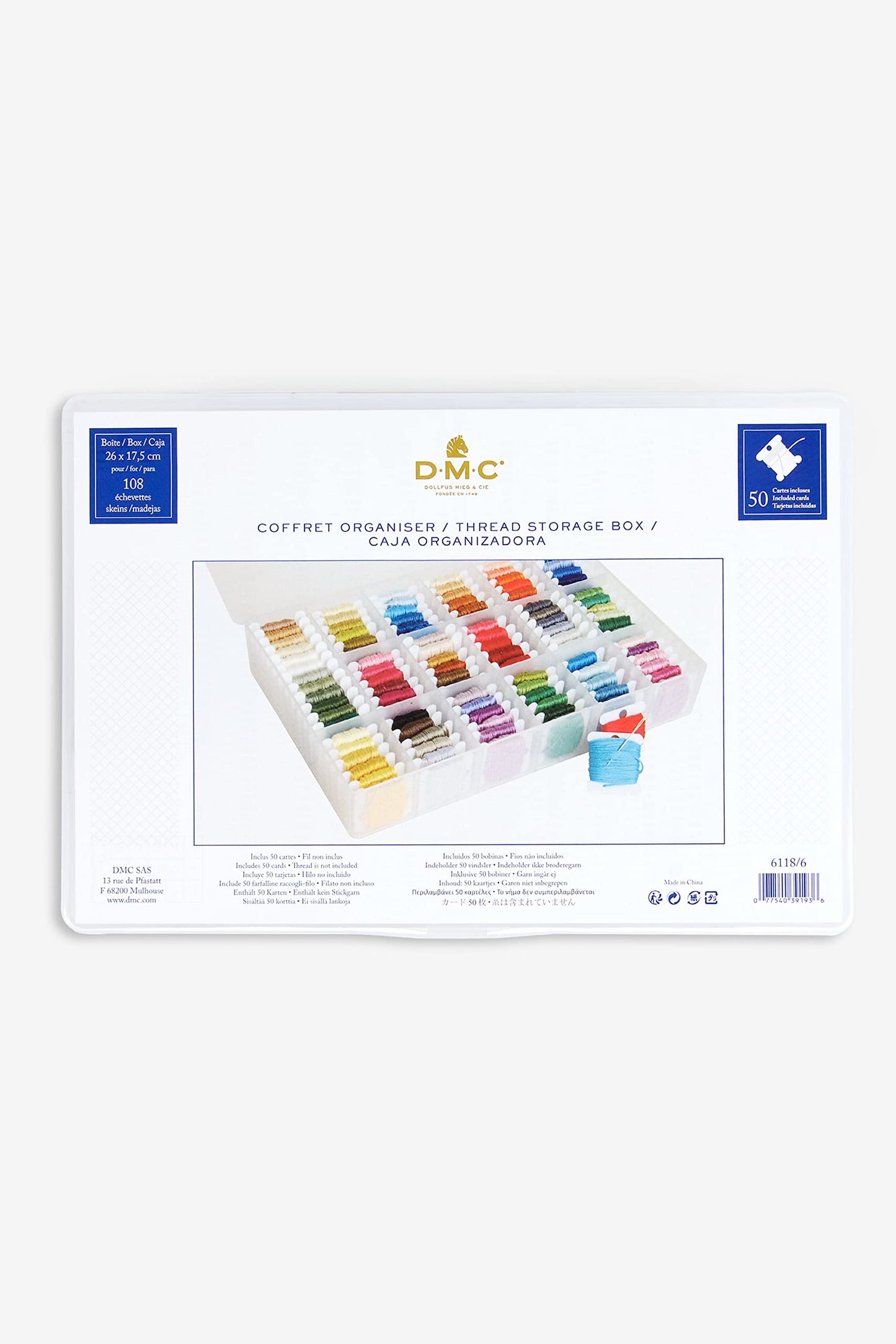 Diegu uzglabāšanas kaste DMC 50 spolēm | praktisks aksesuārs
