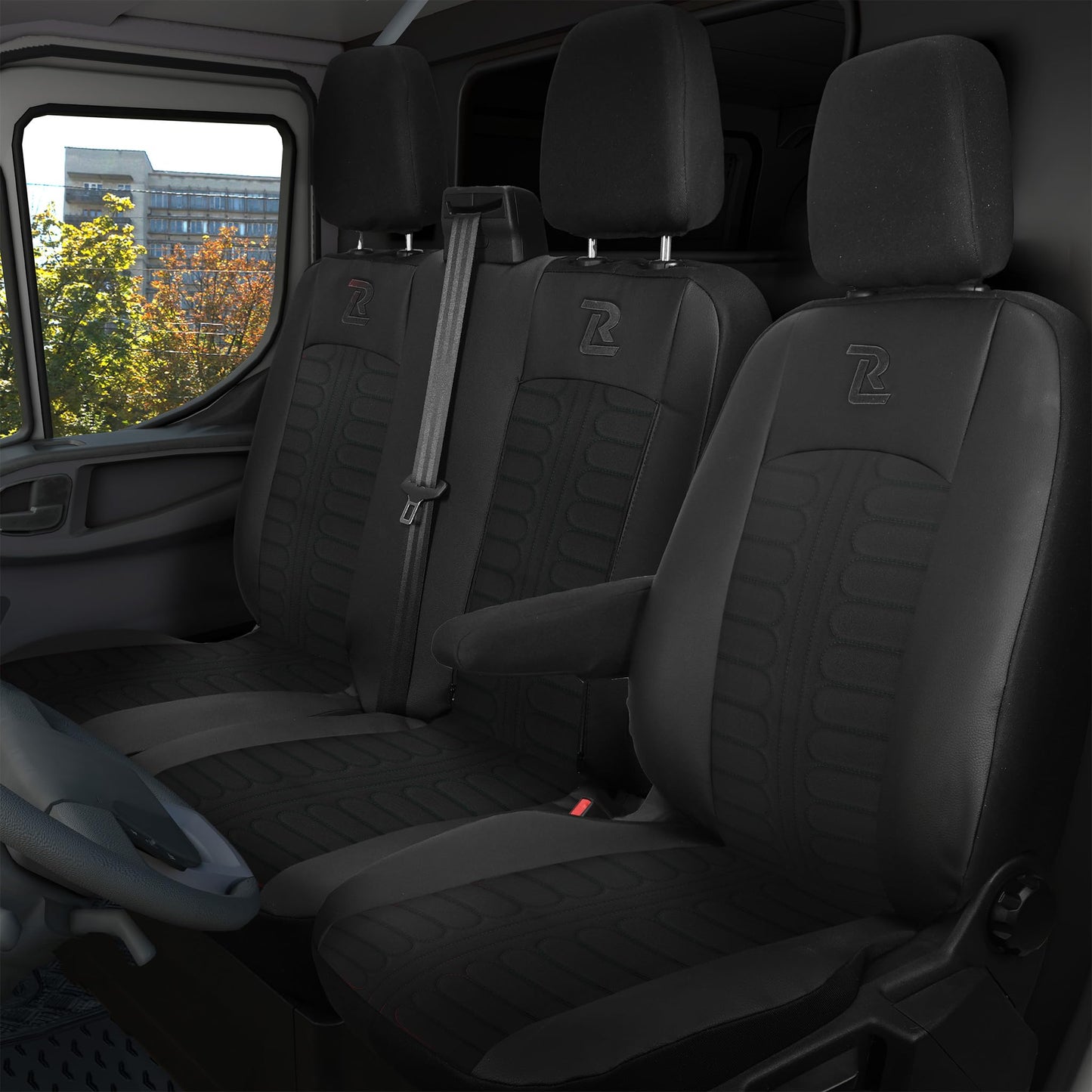 Automašīnas sēdekļu pārvalki LUCARO Tornado Ford Transit 2013 un jaunākiem modeļiem, melni