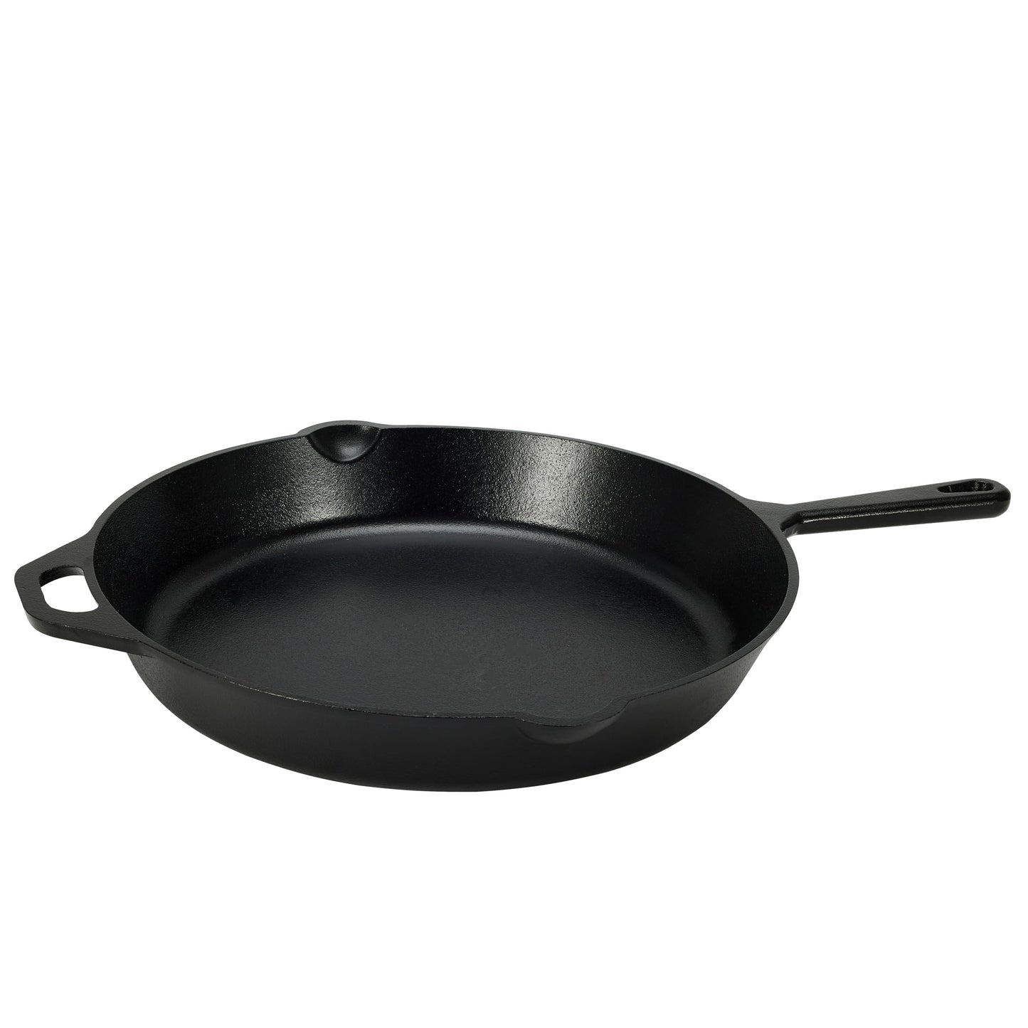 Amazon Basics čuguna panna ar rokturi - ieeļļota, 38,1 cm, melna, ideāla cepšanai un sautēšanai.