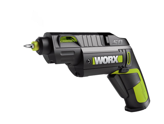 WORX WU254 Heavy Duty akumulatora skrūvgriezis 4V - viegla uzgaļu maiņa, kompakts dizains, ātra skrūvēšana mājsaimniecībai.