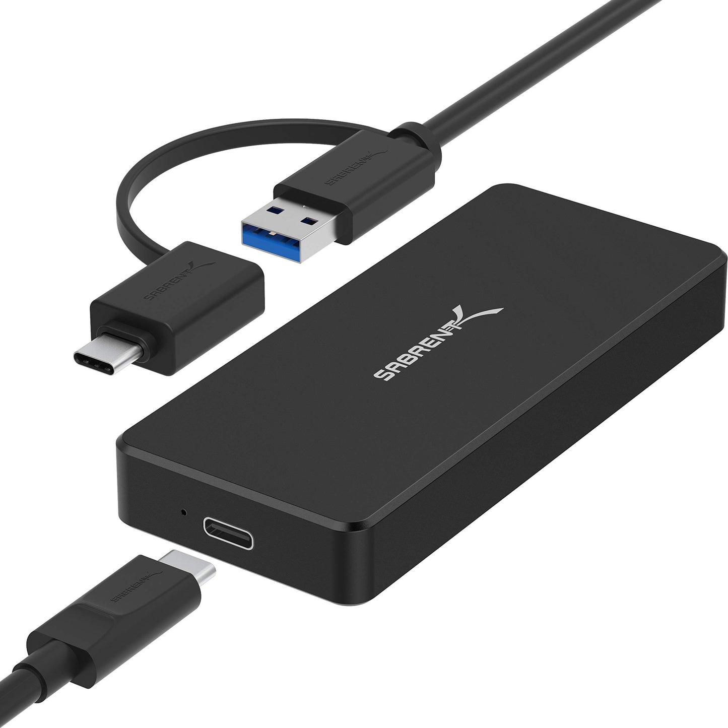 Sabrent USB 3.2 Gen 2 M.2 NVMe SSD Enclosure - Aluminum, Black, High-speed data transfer, Compact design