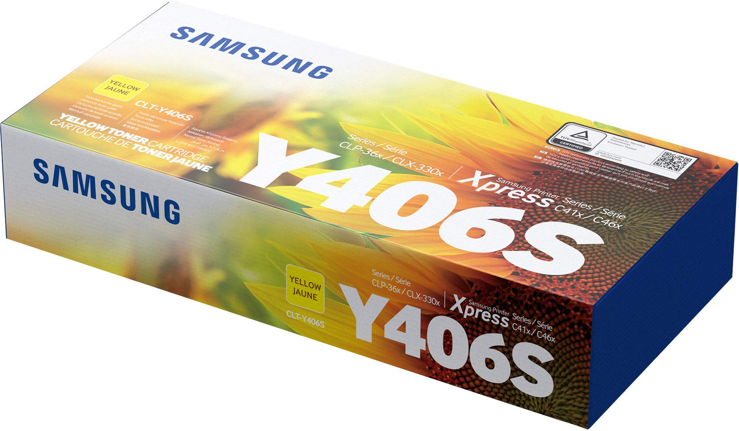 Samsung toneris CLT-406S - Dzeltens, 1000 lappuses, augstas kvalitātes, saderīgs ar Samsung printeriem