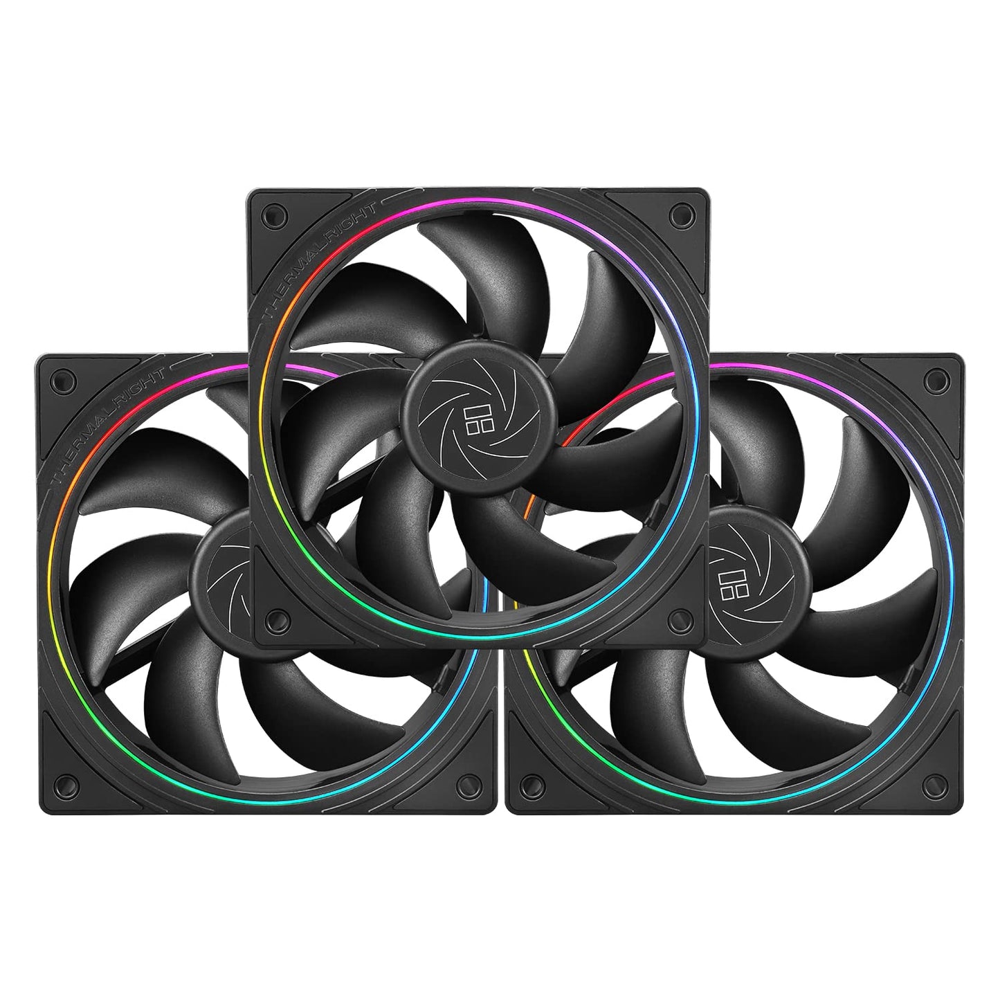 Thermalright TL-S12 CPU ventilators - PWM, slim design, ARGB lighting, 1500 RPM, 120mm, 3 fans for PC cooling.