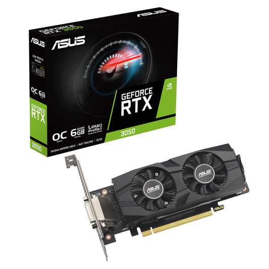ASUS GeForce RTX 3050 LP BRK OC Edition - 6GB GDDR6, PCIe 4.0, DVI-D, HDMI 2.1, DisplayPort 1.4a, gaming graphics card