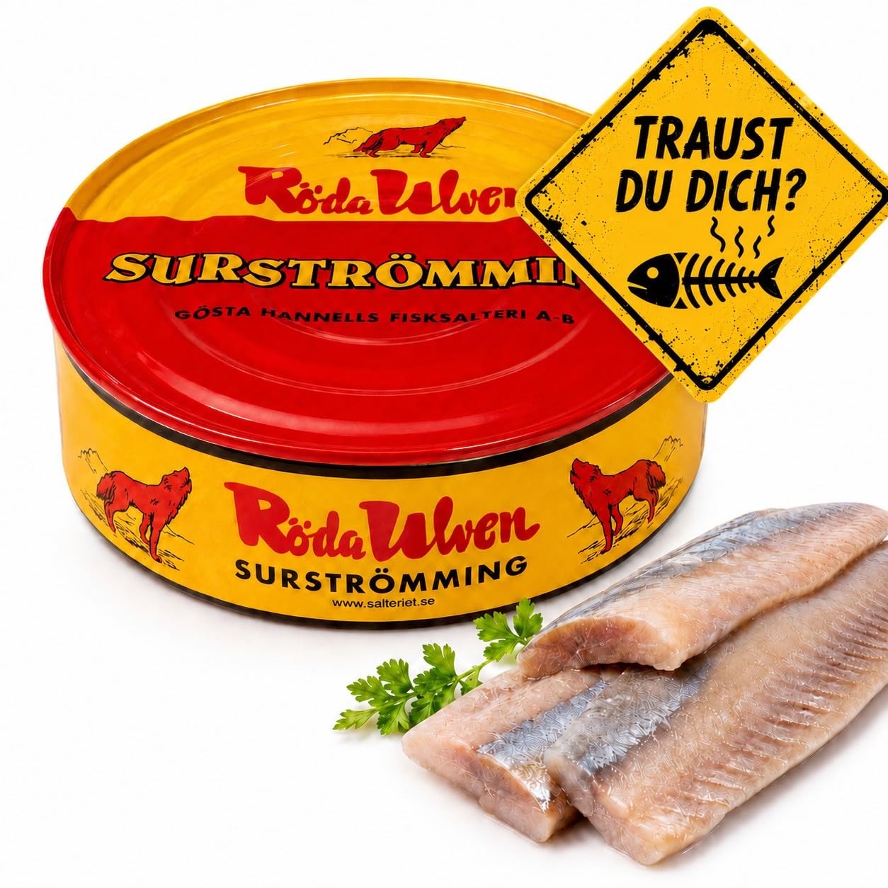 Surströmming Röda Ulven 300 g bundža, fermentētas siļķes, 400 g/300 g zivis