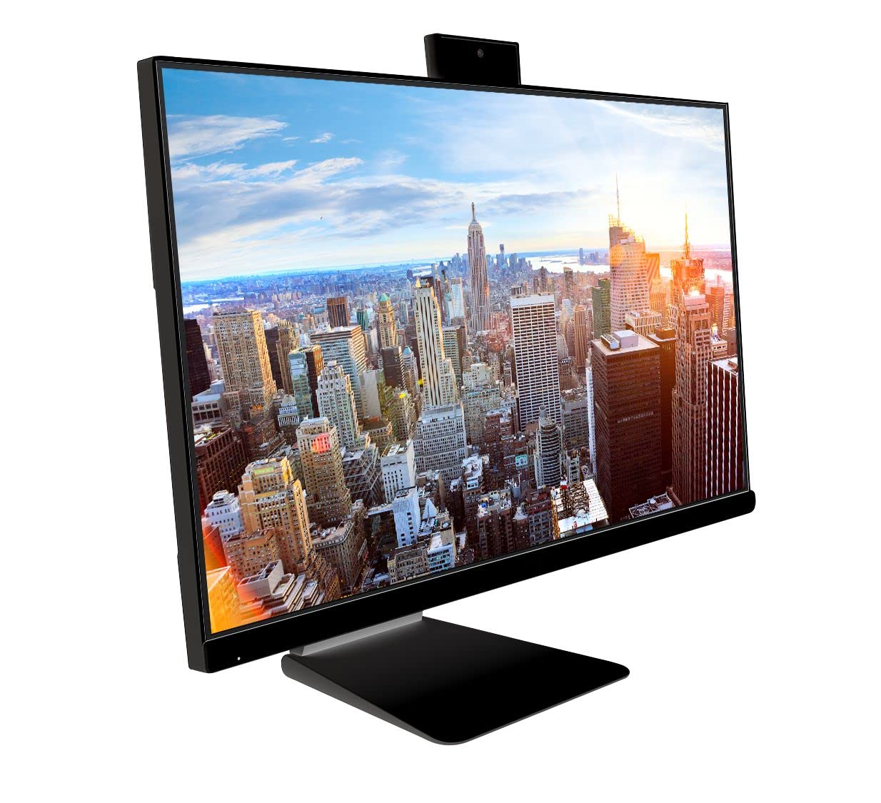 ECS Elite Group AIO E22 - 22" TFT display, H410 chipset, sleek black design, all-in-one PC barebone.