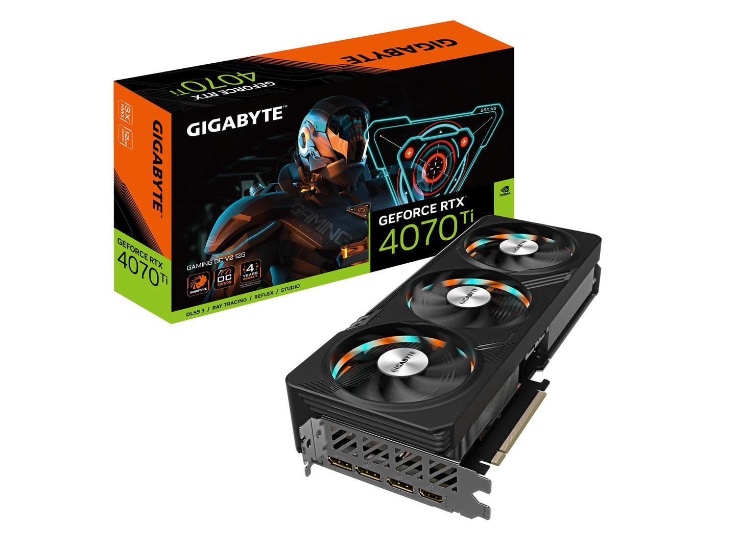 Gigabyte GeForce RTX 4070 Ti Gaming OC V2 - 12GB GDDR6X, 3X WINDFORCE fans, 192-Bit for high-performance gaming.