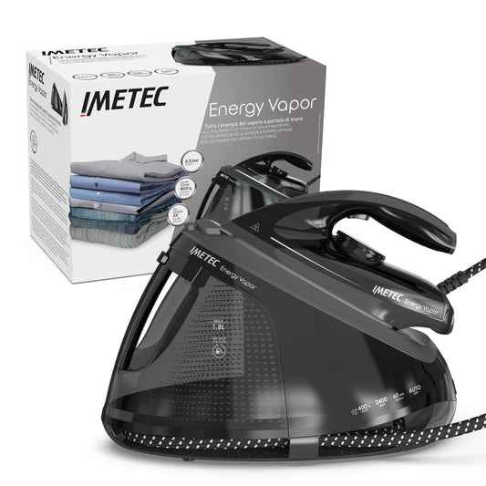 Imetec Energy Vapor - 6.5 BAR steam generator, 400g steam boost, 2400W, ceramic soleplate, automatic shut-off, ECO technology