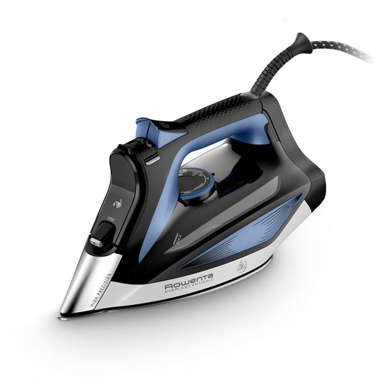 Rowenta Everlast Anticalc Steam Iron - 2700 W, 45 g/min steam, 220 g/min steam boost, anti-drip, 300 ml tank, black/blue.