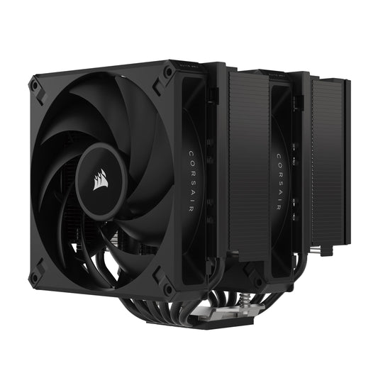 Corsair A115 CPU Cooler - High-performance tower, sliding fan mount, dual AF140 Elite fans, pre-applied thermal paste, black.