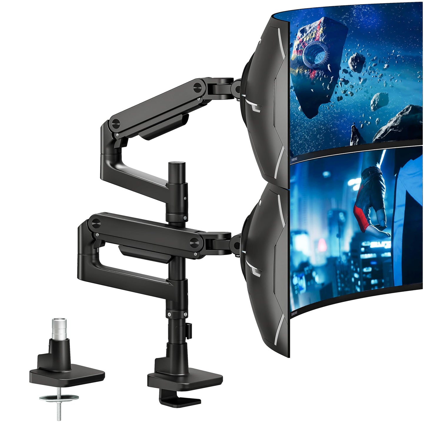 Monitoru turētājs ARES WING 2 monitoriem 17-49 Zoll, melns