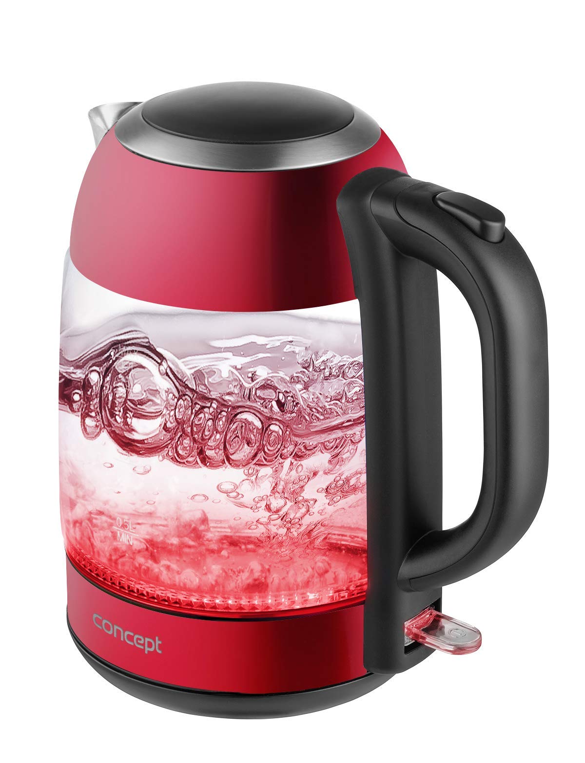 CONCEPT stikla tējkanna - 1,7 L ietilpība, iebūvēts filtrs, elegants dizains, ideāla tējas pagatavošanai