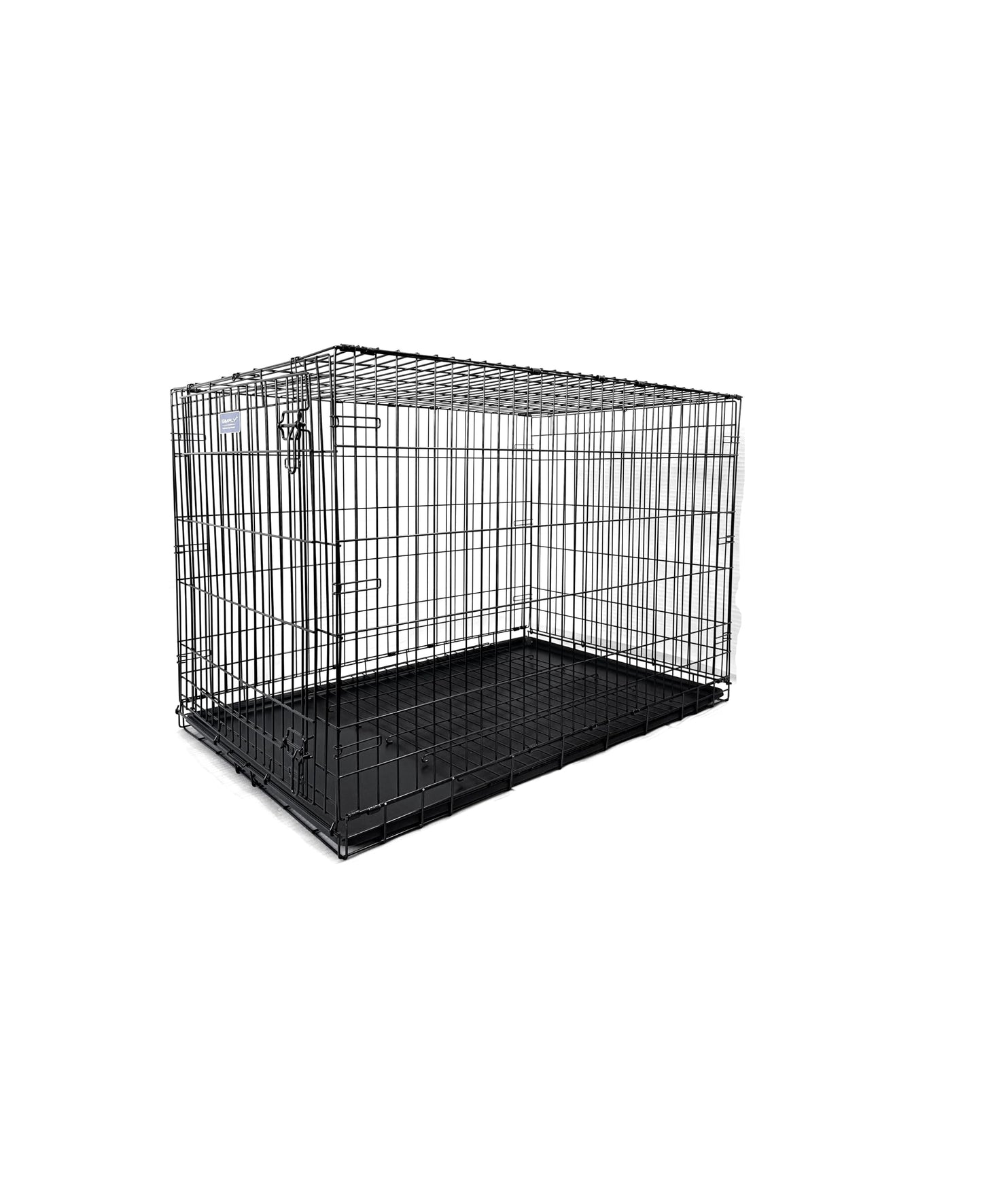 Suņu būris Simply Maison ar vienu durvju, stiepļu transportbūris mājdzīvniekiem, melns, ar plastmasas grīdas paleti, XXL => 122cm(L) x75,5cm(B) x80,5cm(H)