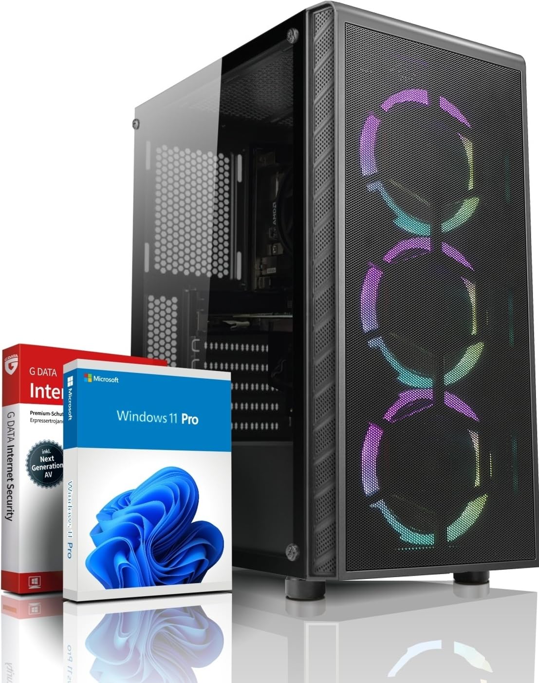 shinobee universālais sākuma līmeņa spēļu dators AMD Ryzen 3 3100 16 GB DDR4 RAM GTX 750 2 GB DDR5 512 GB NVME SSD Win11 WLAN RGB 3 gadu garantija #6880